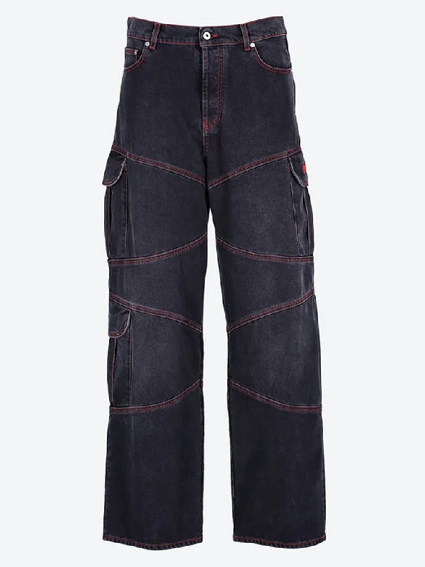 Floral Prints Script samurai straight jeans