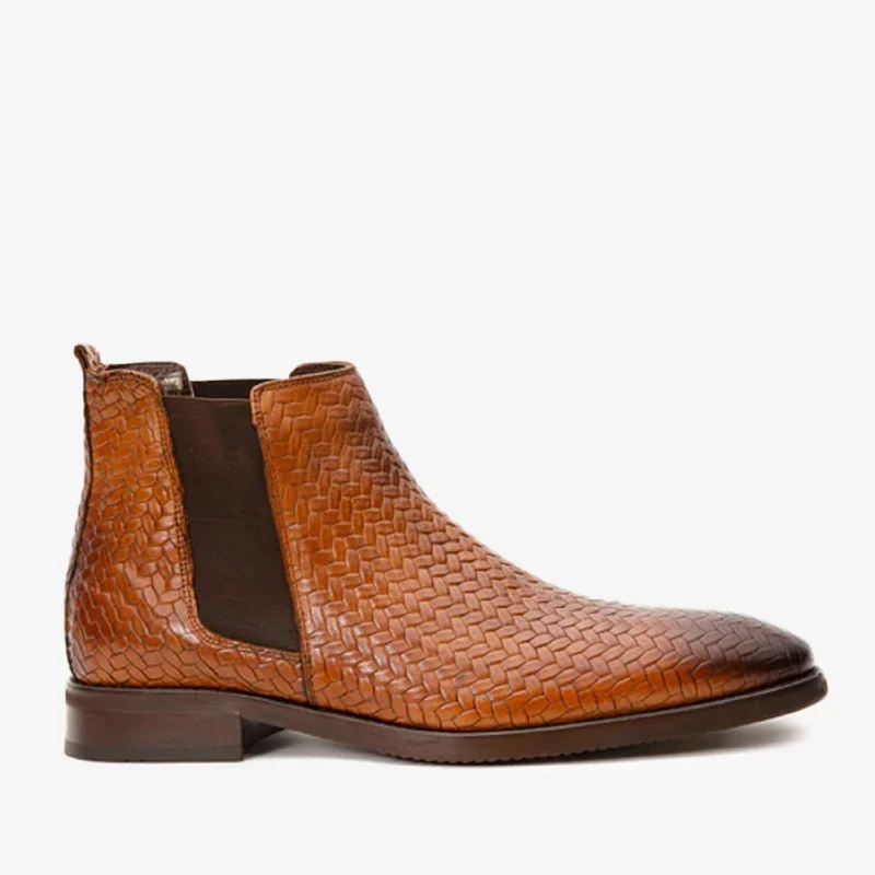 Slightly Flared Design The Oslo Tan Leather Chelsea Men Boot