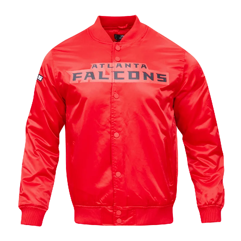 High-end Customization NFL ATLANTA FALCONS TEAM BIG LOGO MEN'S SATIN JACKET (RED)