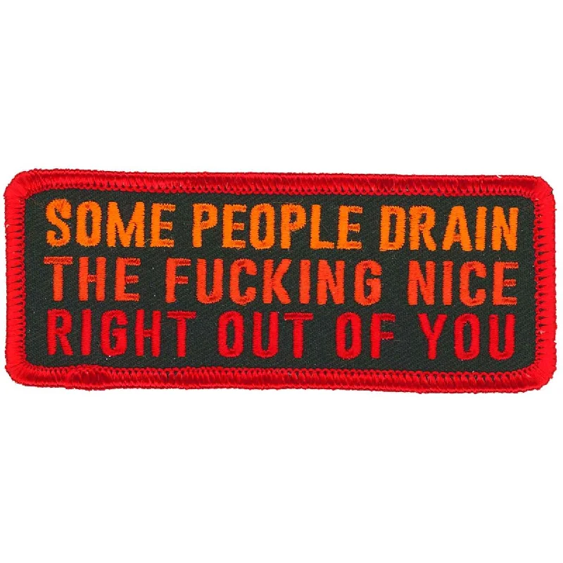 High Street Fashion Hot Leathers Some People Drain Patch PPL9913