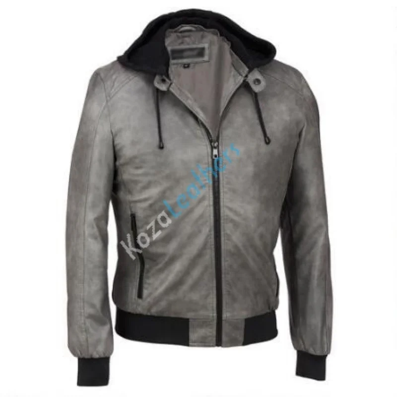 Fresh And Simple Men Real Lambskin Motorcycle Leather Biker Jacket KM226