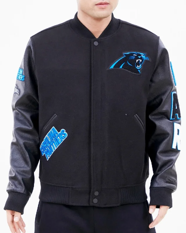 Cozy Vibes NFL CAROLINA PANTHERS CLASSIC WOOL MEN'S VARSITY JACKET (BLACK)