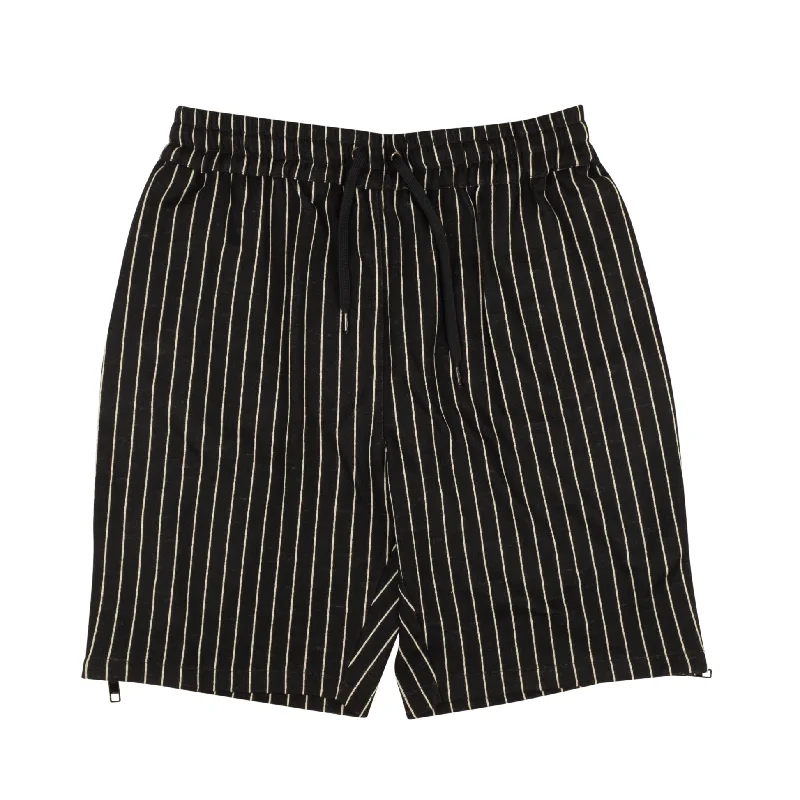 Spiritual Vitality PYER MOSS Black White Pinstripe Wool Blend Shorts