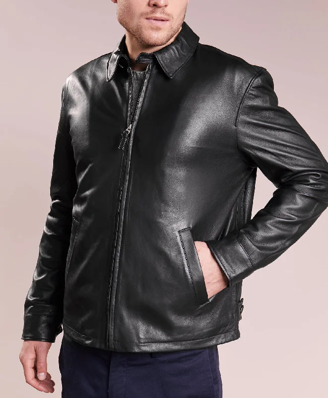 Elegant Casuals Men Real Lambskin Motorcycle Leather Biker Jacket KM276