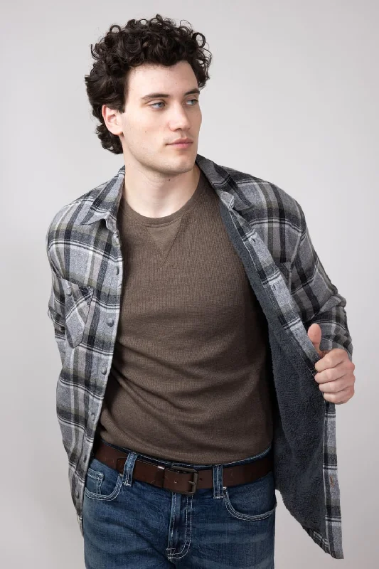 Fashion Selection Weatherproof Vintage Sherpa Lined Shirt Jacket for Men in Twine | F245441GK-TWINE