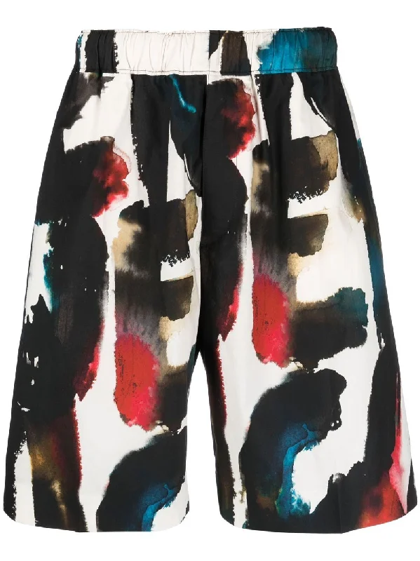 Trendy And Casual Logo-Print Straight-Leg Shorts