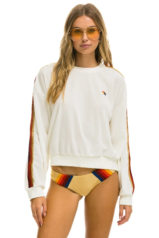 Simple Matching CLASSIC VELVET RELAXED SWEATSHIRT - WHITE