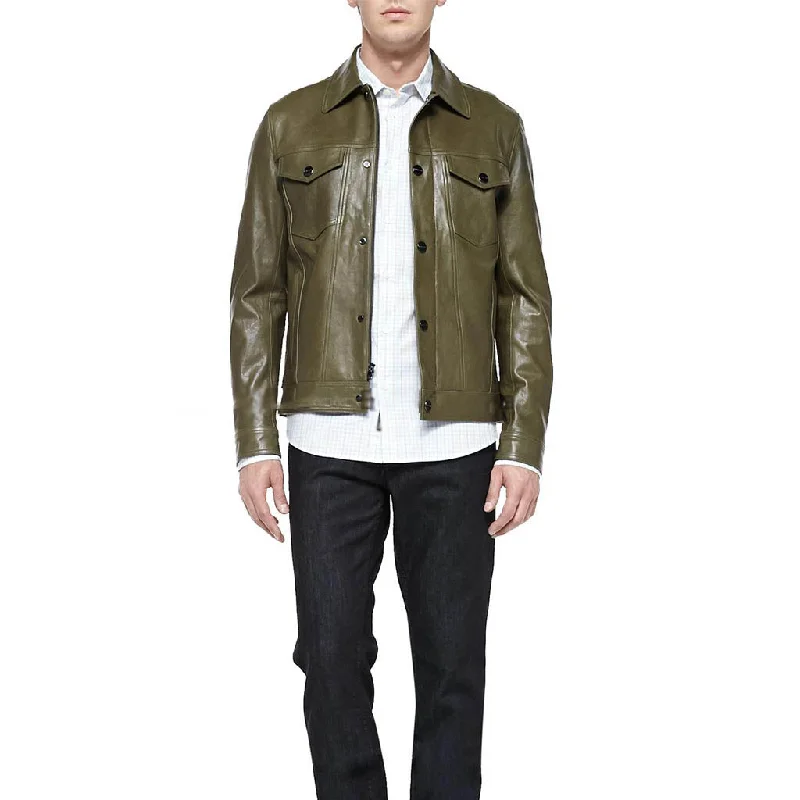 Cozy Outfit Men Real Lambskin Motorcycle Leather Biker Jacket KM324