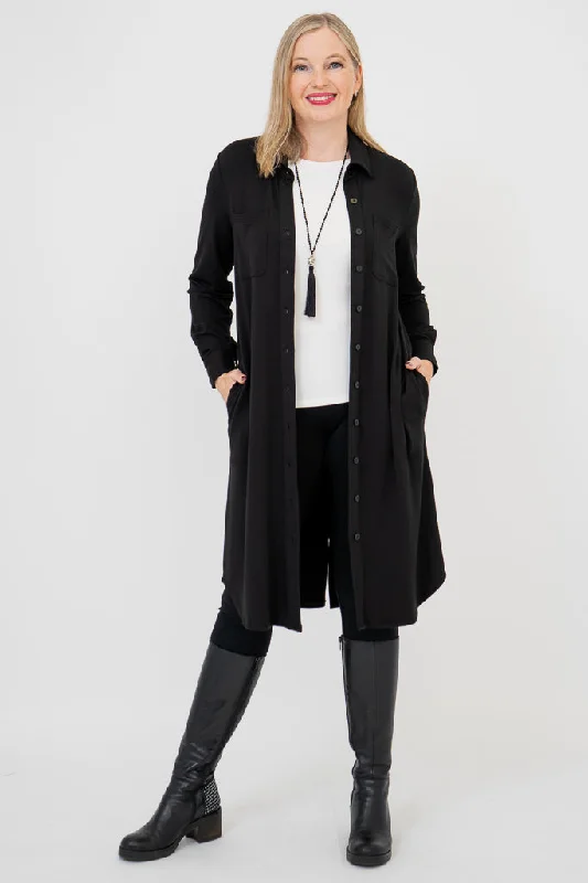 French Retro Lois Duster, Black, Bamboo