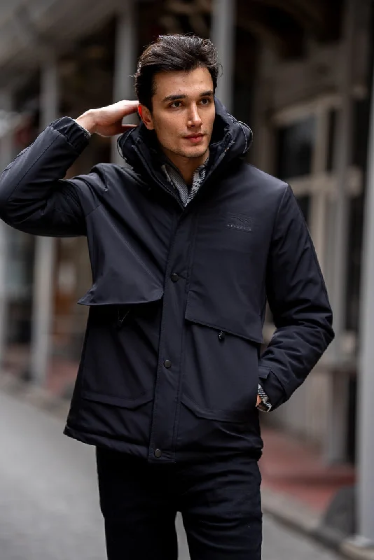 Easy Comfort Style Bojoni Omaha Slim Fit Black Waterproof Jacket