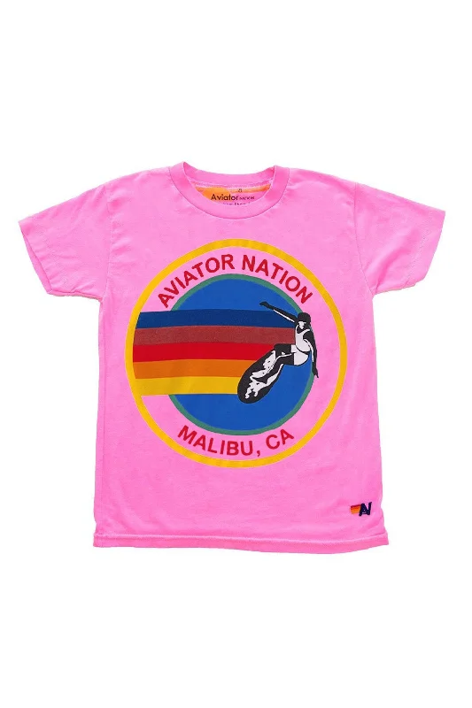 Fashion Design KID'S AVIATOR NATION MALIBU TEE - NEON PINK