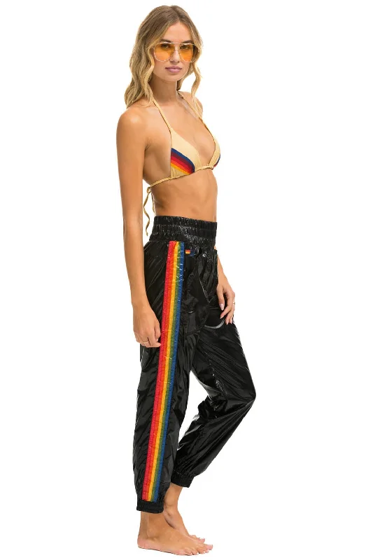 Fashionable And Versatile 5 STRIPE HI RISE WIND PANT - BLACK