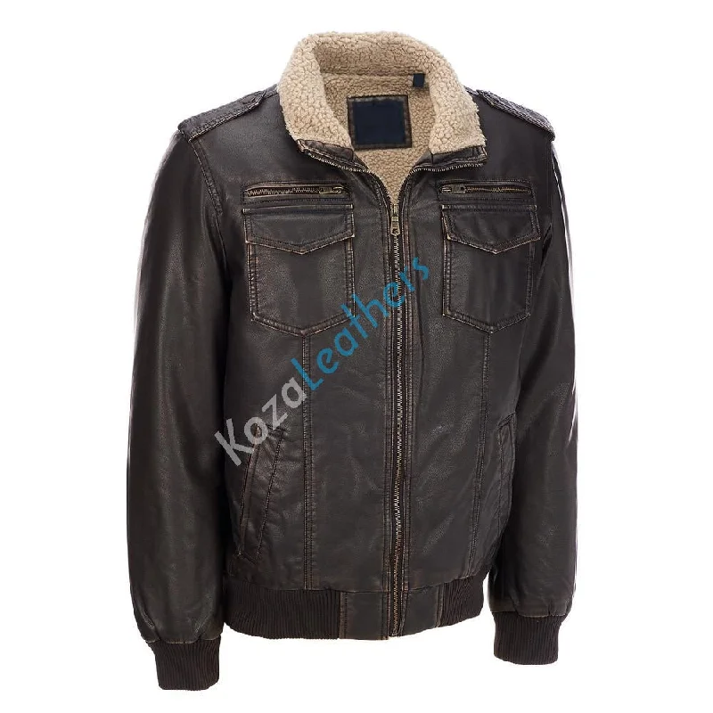 Minimalism Men Real Lambskin Motorcycle Leather Biker Jacket KM225