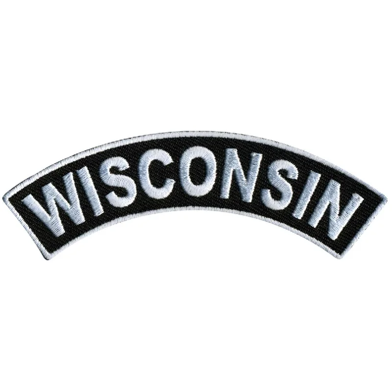 Elegant Wear Hot Leathers Wisconsin 4” X 1” Top Rocker Patch PPM4098