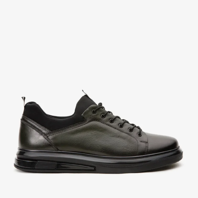 Relaxed Fits The Vilnius Green LeatherMen Sneaker Final Sale!