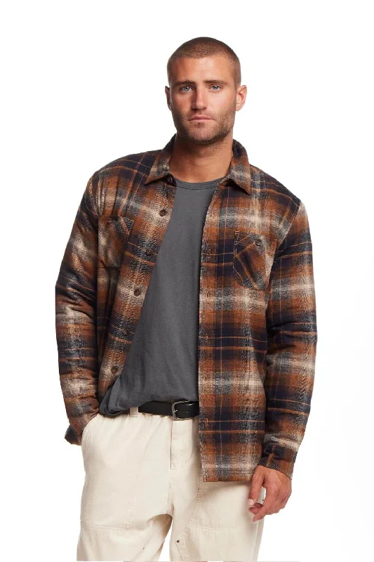 Unique Prints Weatherproof Vintage Sherpa Lined Shirt Jacket for Men in Chili Oil | F245441GK-CHILI OIL
