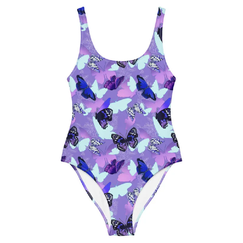 Retro Fashion Butterfly One-Piece Swimsuit