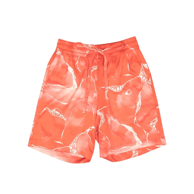 Lively And Youthful NAHMIAS Red Miracle Tie Dye Logo Silk Shorts