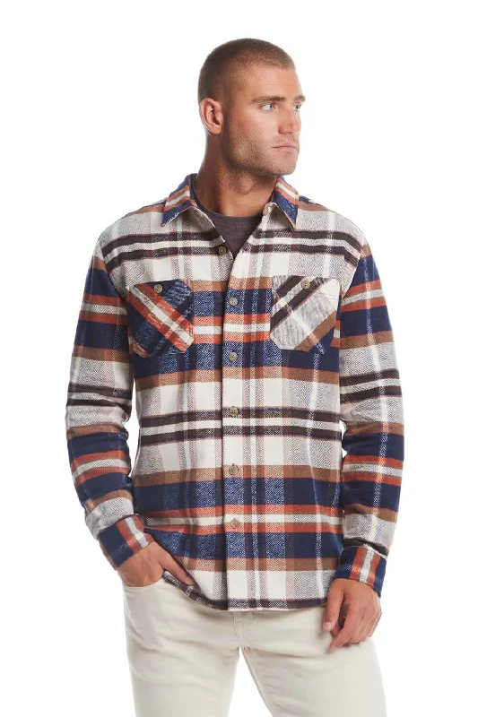 British Style Weatherproof Vintage Brushed Lumber Jack Shirt Jacket for Men in Natural | F2488133GK-NATURAL