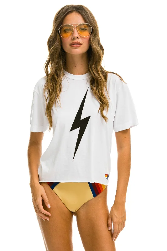 Dessert Matching BOLT BOYFRIEND TEE - WHITE