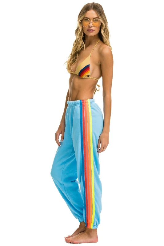 Stylish Jackets 5 STRIPE SWEATPANTS - SKY // NEON RAINBOW