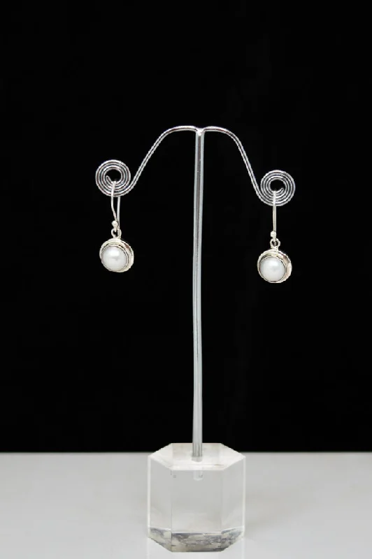 Classic Series White Pearl Drop Earrings - 0015