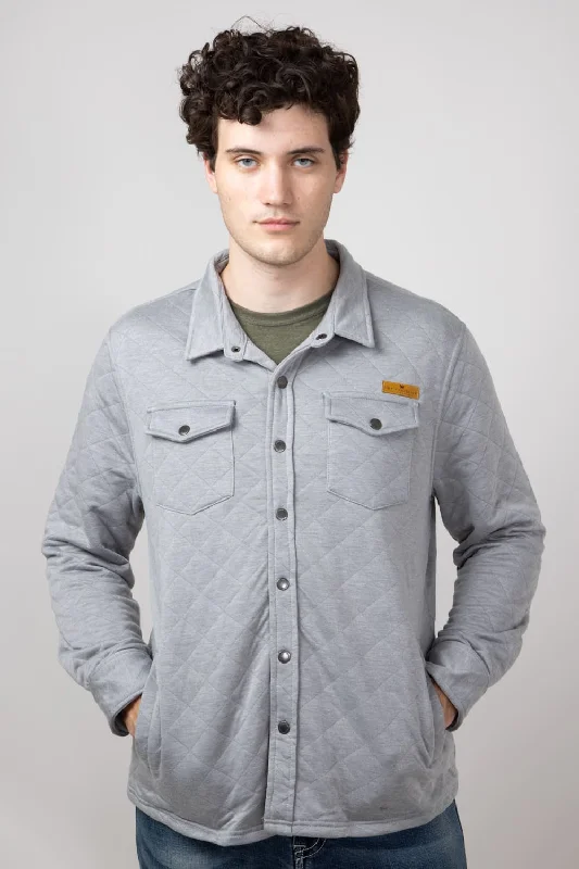 Dynamic Fashion Simply Southern Quilted Shacket for Men in Ash | PP-0224-MN-SHKT-QLTD-ASH