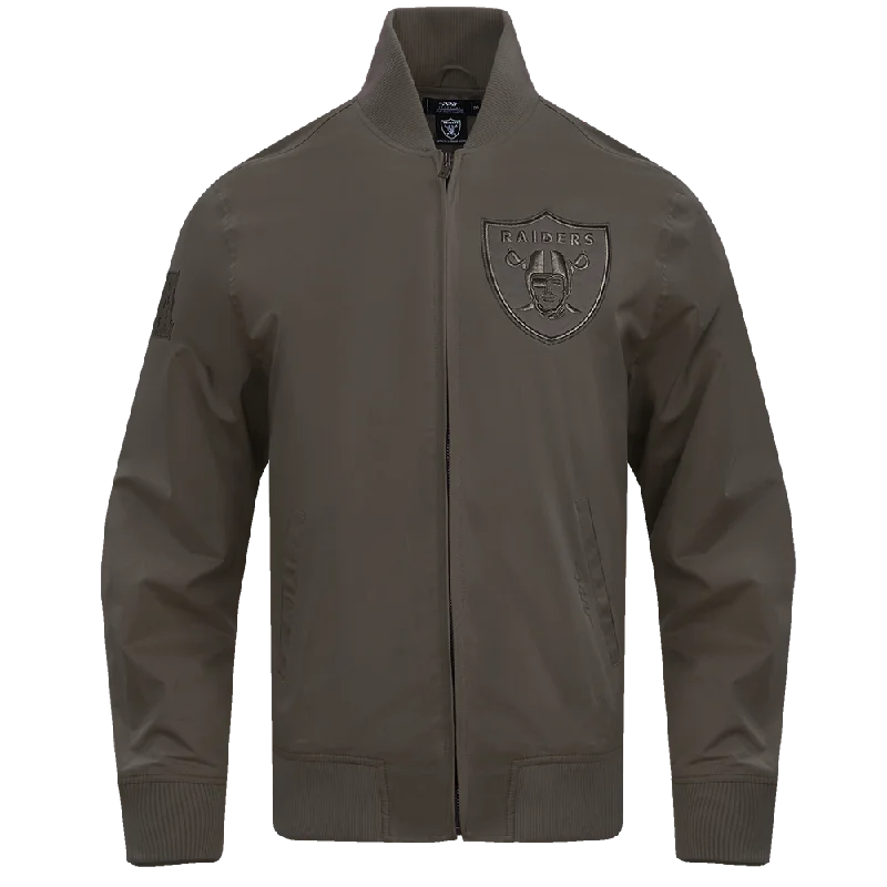 Wearable At Home Or Out NFL LAS VEGAS RAIDERS NEUTRAL MEN'S TWILL JACKET (DARK TAUPE)