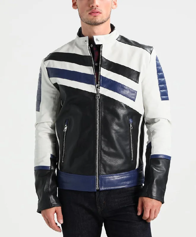 Casual Fit Men Real Lambskin Motorcycle Leather Biker Jacket KM291