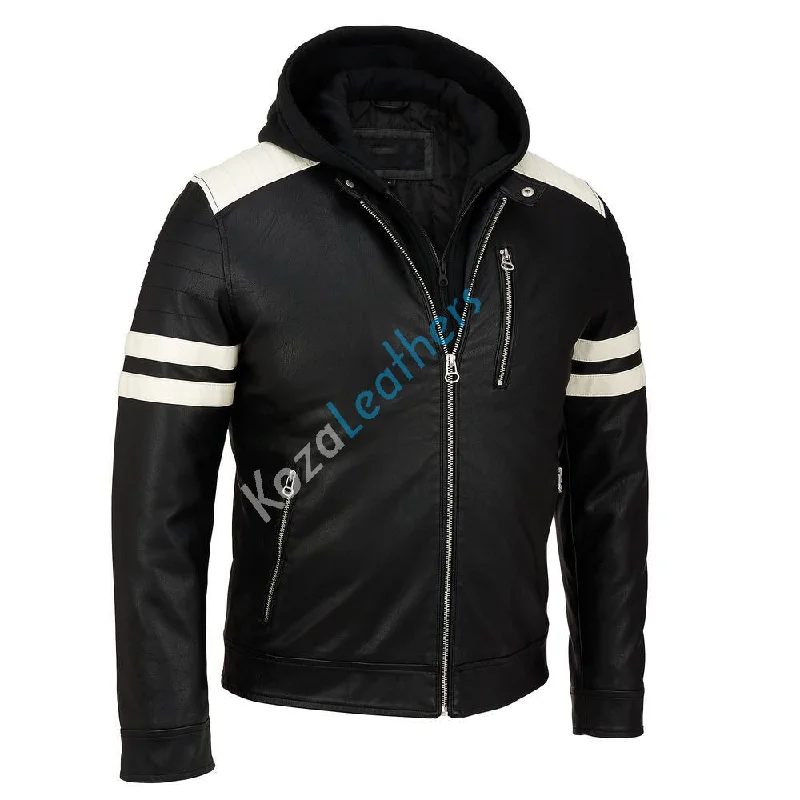 Street Charm Men Real Lambskin Motorcycle Leather Biker Jacket KM222