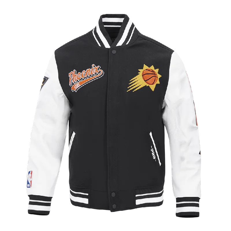 End Of The Year NBA PHOENIX SUNS SCRIPT TAIL MEN'S RIB WOOL VARSITY (BLACK/WHITE)