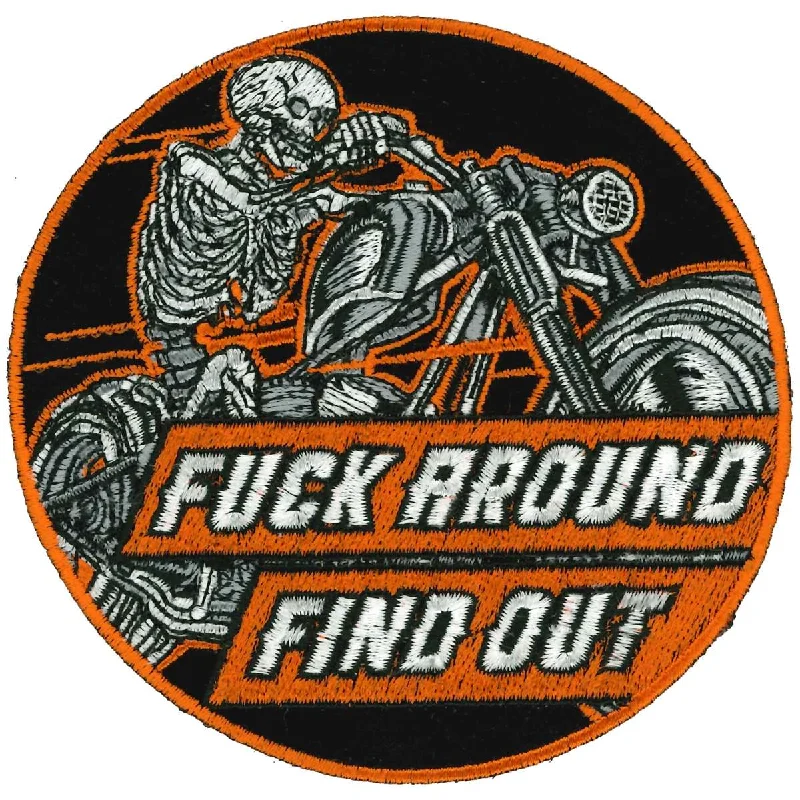 Refreshing Design Hot Leathers F*** Around and Find out Skeleton 4" Circle Patch PPQ1743