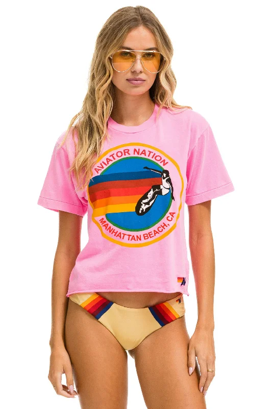 Cozy Essentials Wear SIGNATURE MANHATTAN BEACH BOYFRIEND TEE - NEON PINK