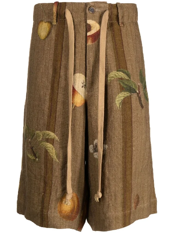 Fashionable Items Fruit-Print Linen Shorts