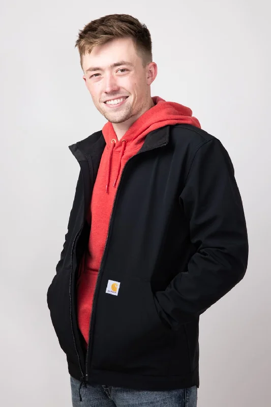 Soft And Comfortable Carhartt Rain Defender Relaxed Fit Jacket for Men in Black | 106438-N04-BLK