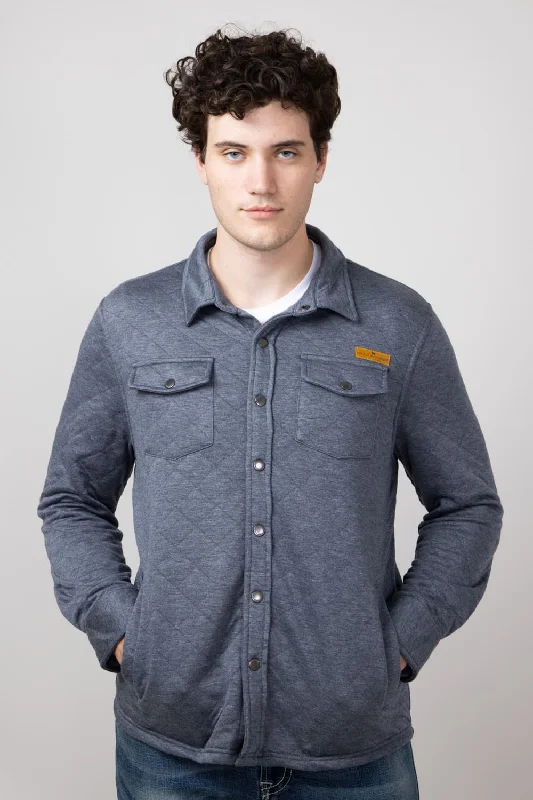 Classic Style Simply Southern Quilted Shacket for Men in Slate | PP-0224-MN-SHKT-QLTD-SLATE