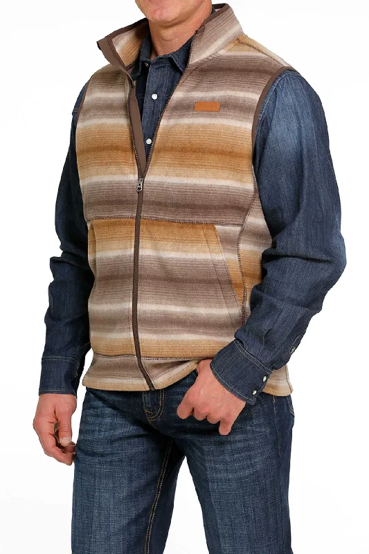 Knowledge And Elegance 'Cinch' Men's Polar Fleece Vest - Brown