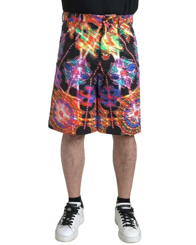 Street Fashion Dolce & Gabbana Printed Cotton Bermuda Shorts