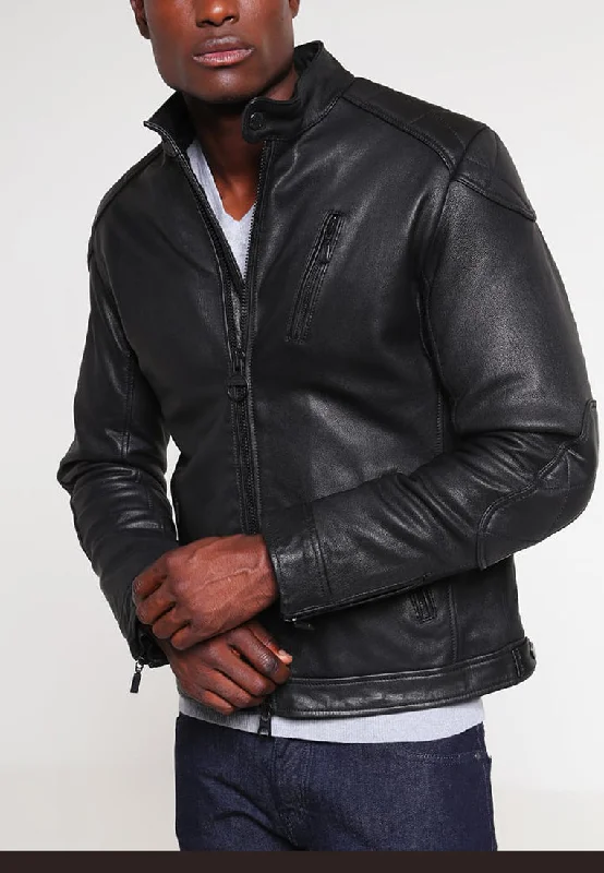 Versatile Casuals Men Real Lambskin Motorcycle Leather Biker Jacket KM288