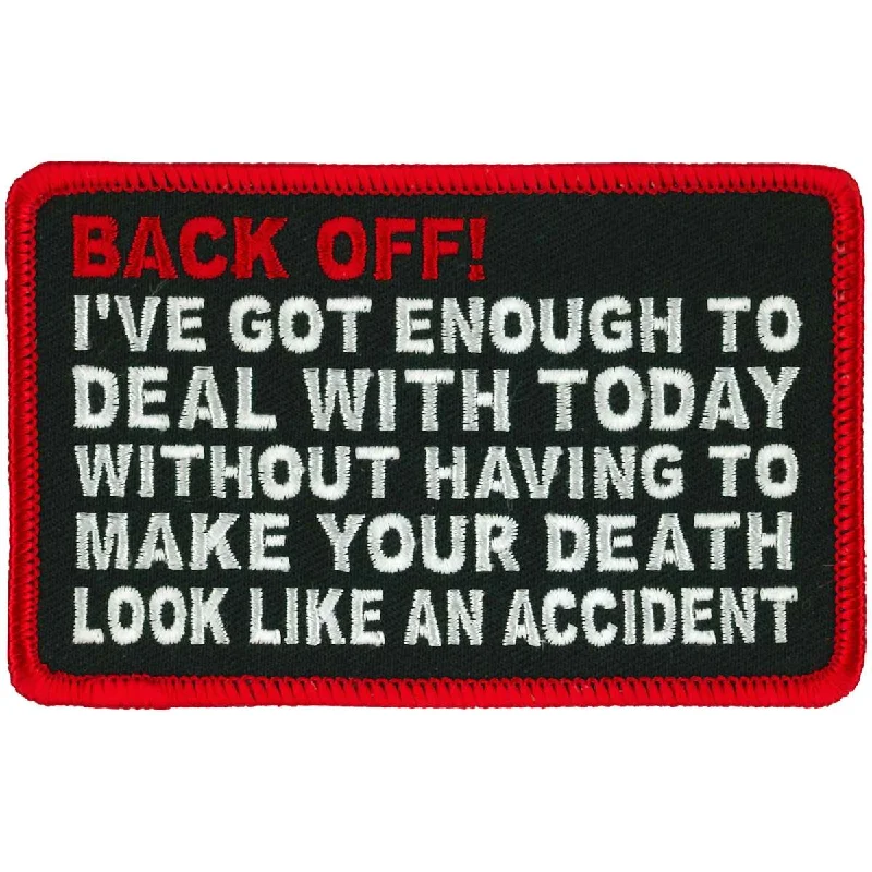 Cool Style Hot Leathers Back Off 4" X 3" Patch PPL9984