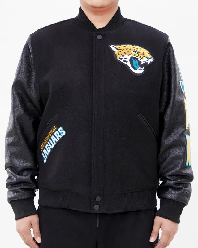 Perfect Tailoring NFL JACKSONVILLE JAGUARS CLASSIC WOOL MEN'S VARSITY JACKET (BLACK)