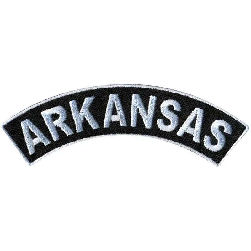 Double-sided Wear Hot Leathers Arkansas 4” X 1” Top Rocker Patch PPM4008