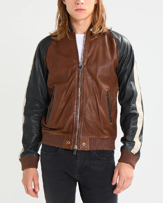 Cozy Footwear Men Real Lambskin Motorcycle Leather Biker Jacket KM289