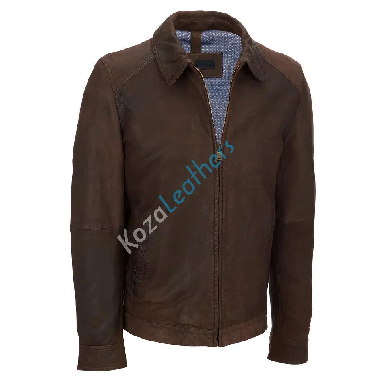 Sports Series Men Real Lambskin Motorcycle Leather Biker Jacket KM159