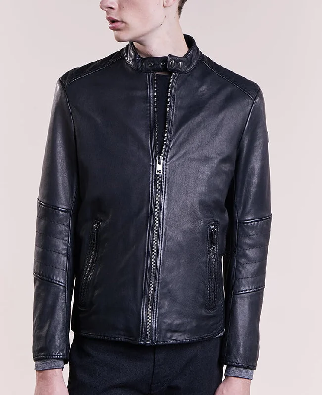 Comfy Chic Wear Men Real Lambskin Motorcycle Leather Biker Jacket KM284