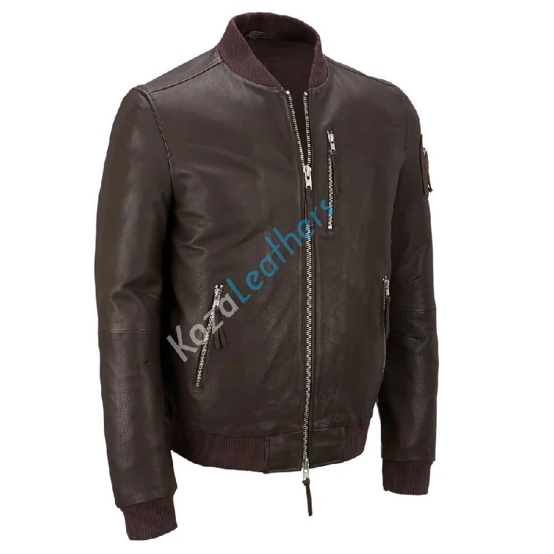 Celebrity Picks Men Real Lambskin Motorcycle Leather Biker Jacket KM182