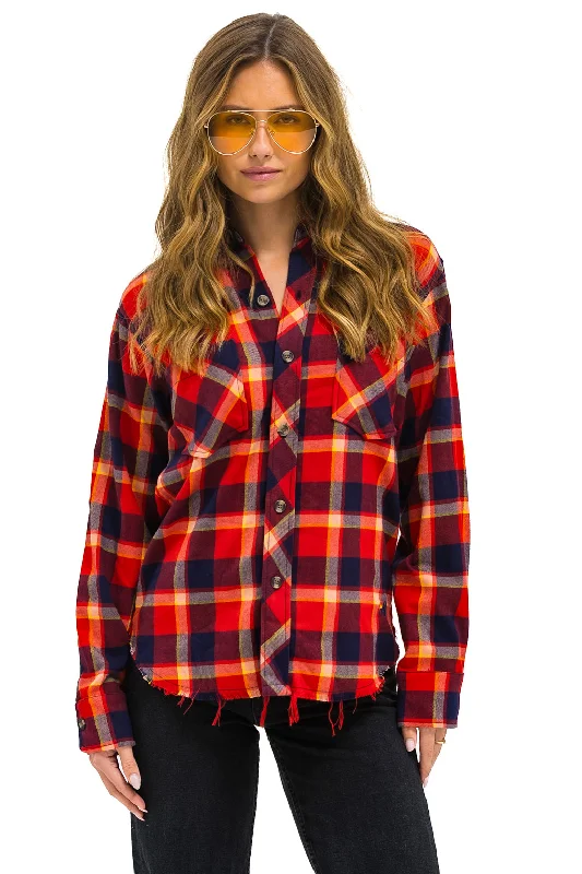 Effortless Comfort PLAID FLANNEL LIGHT WEIGHT UNISEX WESTERN SHIRT - RUGBY PLAID