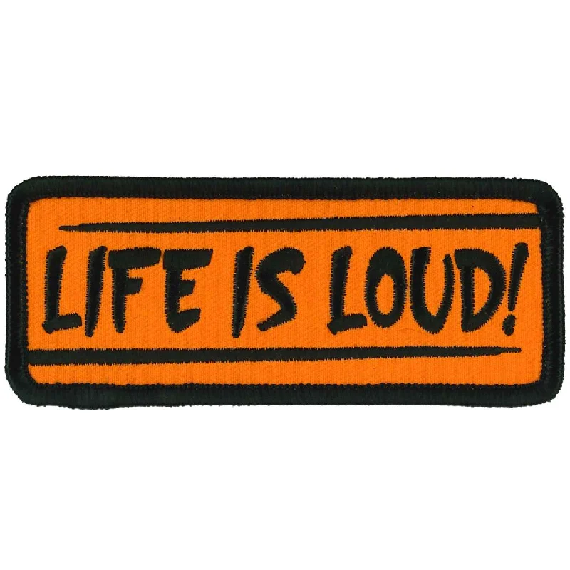 Embroidery Design Hot Leathers Life Is Loud 4" X 2" Patch PPL9993