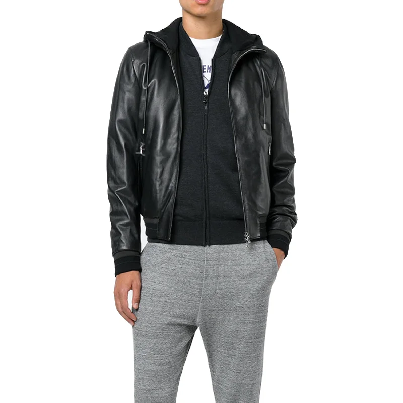 Effortless Elegance Men Real Lambskin Motorcycle Leather Biker Jacket KM328
