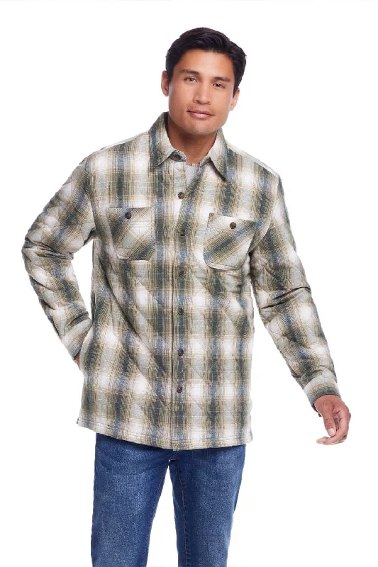 Warm Winter Series Weatherproof Vintage Quilted Shirt Jacket for Men in Kelp Forest | F2488091GK-KELPFOREST